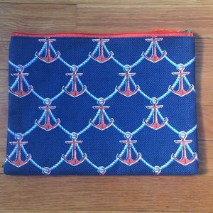 Blue & Orange Anchor Clutch